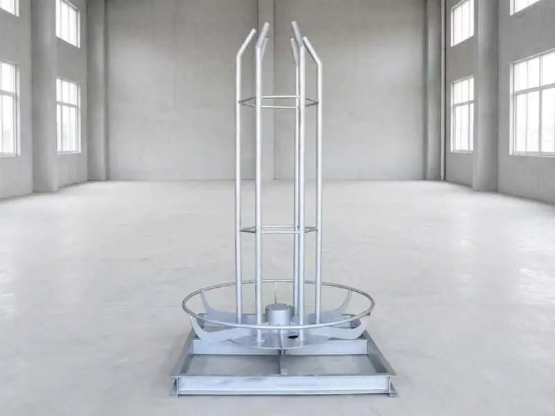 Rotating vertical pay-off disc with adjustable speed drive
