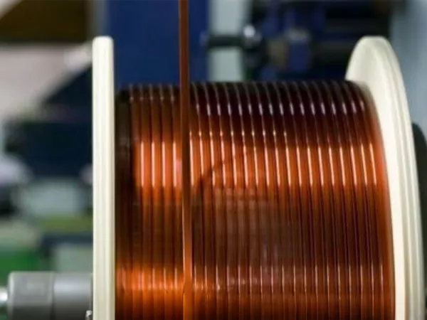 Enameled rectangular magnet wire produced on GRM line